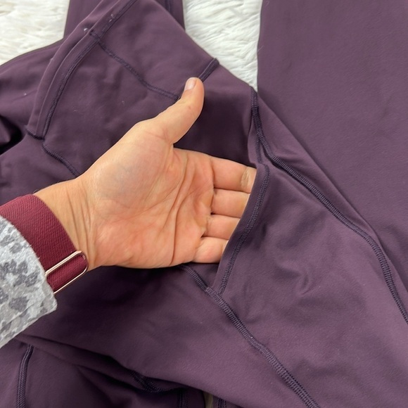 Lululemon Fast & Free 7/8 Tight II *Nulux 25" Black Cherry - Picture 3 of 5